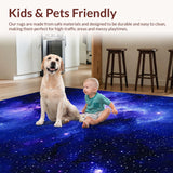 Ultra Soft Area Rug, Non Slip, Stain Resistant, Washable Area Rugs for Living Room, Bedroom, Mystical Space-Inspired Artistic Touch(Blue)
