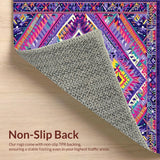 Ultra Soft Area Rug, Non Slip, Stain Resistant, Washable Area Rugs for Living Room, Bedroom, Vibrant Trellis Patterned Accent(Purple)