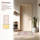 Ultra Soft Area Rug, Non Slip, Stain Resistant, Washable Area Rugs for Living Room, Bedroom, Unique Pastel Linear Composition(Ivory)
