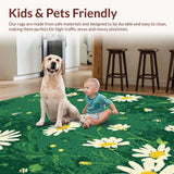 Ultra Soft Area Rug, Non Slip, Stain Resistant, Washable Area Rugs for Living Room, Bedroom, Irregular Floral Anti-Slip Floor Mat for Indoor Yoga Space(Pink)