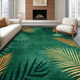 Ultra Soft Area Rug, Non Slip, Stain Resistant, Washable Area Rugs for Living Room, Bedroom, Exotic Palm Motif Elegance(Green)