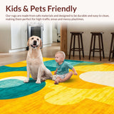 Ultra Soft Area Rug, Non Slip, Stain Resistant, Washable Area Rugs for Living Room, Bedroom, Dynamic Teal and Orange Visuals(Yellow)