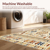 Ultra Soft Area Rug, Non Slip, Stain Resistant, Washable Area Rugs for Living Room, Bedroom, Beige Brown Geometric(Beige)