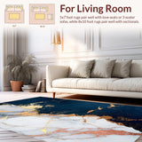 Ultra Soft Area Rug, Non Slip, Stain Resistant, Washable Area Rugs for Living Room, Bedroom, Pink and Blue Bedroom Rug for Modern Aesthetic(Blue)