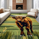 Ultra Soft Area Rug, Non Slip, Stain Resistant, Washable Area Rugs for Living Room, Bedroom, Colorful Folk Art Aesthetic(Brown)