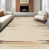 Ultra Soft Area Rug, Non Slip, Stain Resistant, Washable Area Rugs for Living Room, Bedroom, Earthy Toned Minimalist Pattern(Beige)