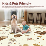 Ultra Soft Area Rug, Non Slip, Stain Resistant, Washable Area Rugs for Living Room, Bedroom, Serene Creamy Nature Inspired Look(Beige)