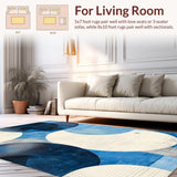 Ultra Soft Area Rug, Non Slip, Stain Resistant, Washable Area Rugs for Living Room, Bedroom, Minimalist Fluffy Decorative Theme(Blue)