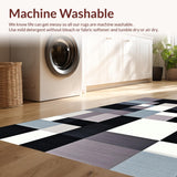 Ultra Soft Area Rug, Non Slip, Stain Resistant, Washable Area Rugs for Living Room, Bedroom, Stylish Minimalist Bedroom High Traffic Wool Carpet(Black)
