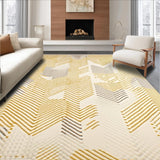 Ultra Soft Area Rug, Non Slip, Stain Resistant, Washable Area Rugs for Living Room, Bedroom, Cream & Beige Zigzag Area Rug(Gold)