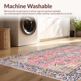 Ultra Soft Area Rug, Non Slip, Stain Resistant, Washable Area Rugs for Living Room, Bedroom, Sophisticated Soft Color Palette(Pink)
