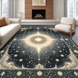 Ultra Soft Area Rug, Non Slip, Stain Resistant, Washable Area Rugs for Living Room, Bedroom, Artful Esoteric Starry Composition(Gray)
