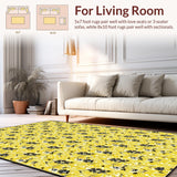 Ultra Soft Area Rug, Non Slip, Stain Resistant, Washable Area Rugs for Living Room, Bedroom, Sophisticated Yellow Petal Composition(Yellow)
