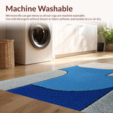 Ultra Soft Area Rug, Non Slip, Stain Resistant, Washable Area Rugs for Living Room, Bedroom, Modern Abstract Grey and Blue Living Room Non-Shedding Rug(Blue)