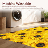 Ultra Soft Area Rug, Non Slip, Stain Resistant, Washable Area Rugs for Living Room, Bedroom, Vibrant Yellow Rustic Country Style(Yellow)