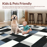 Ultra Soft Area Rug, Non Slip, Stain Resistant, Washable Area Rugs for Living Room, Bedroom, Sophisticated Geometric Green Palette(Gray)