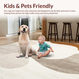 Low Pile Modern Rustic Area Featuring Beige Abstract(Beige)