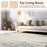 Ultra Soft Area Rug, Non Slip, Stain Resistant, Washable Area Rugs for Living Room, Bedroom, Stylish Neutral Area Modern with Rustic Accents(Gray)