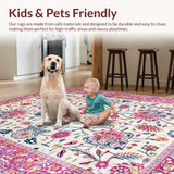 Ultra Soft Area Rug, Non Slip, Stain Resistant, Washable Area Rugs for Living Room, Bedroom, Luxurious Gray Trellis Aesthetics(Ivory)