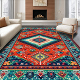 Ultra Soft Area Rug, Non Slip, Stain Resistant, Washable Area Rugs for Living Room, Bedroom, Chic Color Splash Pattern(Red)