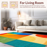 Ultra Soft Area Rug, Non Slip, Stain Resistant, Washable Area Rugs for Living Room, Bedroom, Non-Slip Colorful Entryway Meditation Carpet(Orange)
