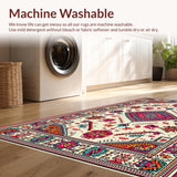 Ultra Soft Area Rug, Non Slip, Stain Resistant, Washable Area Rugs for Living Room, Bedroom, Non Slip Colorful Kitchen Area Rug for Families(White)