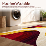 Ultra Soft Area Rug, Non Slip, Stain Resistant, Washable Area Rugs for Living Room, Bedroom, Burgundy Swirl Kitchen Rug Set Abstract Art Foam Floor Carpet Piece(Yellow)
