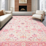 Ultra Soft Area Rug, Non Slip, Stain Resistant, Washable Area Rugs for Living Room, Bedroom, Luxurious Pink Petal Arrangement(Pink)