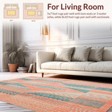 Ultra Soft Area Rug, Non Slip, Stain Resistant, Washable Area Rugs for Living Room, Bedroom, Tribal Tapestry(Red)