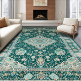 Ultra Soft Area Rug, Non Slip, Stain Resistant, Washable Area Rugs for Living Room, Bedroom, Chic Light Blue Medallion Art(Blue)
