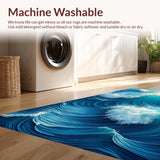 Ultra Soft Area Rug, Non Slip, Stain Resistant, Washable Area Rugs for Living Room, Bedroom, All-Season Waterproof Coastal Patio Welcome Mat(Blue)