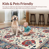 Ultra Soft Area Rug, Non Slip, Stain Resistant, Washable Area Rugs for Living Room, Bedroom, Striking Vintage Soft Textures(Beige)