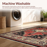 Ultra Soft Area Rug, Non Slip, Stain Resistant, Washable Area Rugs for Living Room, Bedroom, Charming Texas Heritage Pattern(Red)