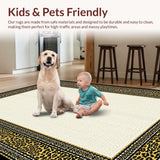 Ultra Soft Area Rug, Non Slip, Stain Resistant, Washable Area Rugs for Living Room, Bedroom, Elegant Wildlife Inspired Aesthetic(Beige)