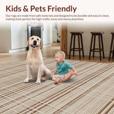 Ultra Soft Area Rug, Non Slip, Stain Resistant, Washable Area Rugs for Living Room, Bedroom, Timeless Creamy Jute Aesthetic(Beige)