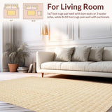Ultra Soft Area Rug, Non Slip, Stain Resistant, Washable Area Rugs for Living Room, Bedroom, Beige Geometric Area(Beige)