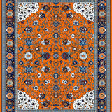 Ultra Soft Area Rug, Non Slip, Stain Resistant, Washable Area Rugs for Living Room, Bedroom, Lively Multi-Color Abstract Motif(Orange)