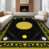 Ultra Soft Area Rug, Non Slip, Stain Resistant, Washable Area Rugs for Living Room, Bedroom, Charming Cat Silhouette Motif(Black)