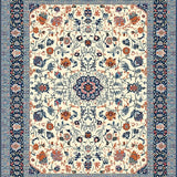 Artistic Floral Motif in Blue(Ivory)