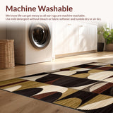 Stylish Modern Abstract Area with Layered Brown and Beige Tones(Brown)