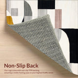 Ultra Soft Area Rug, Non Slip, Stain Resistant, Washable Area Rugs for Living Room, Bedroom, Contemporary Abstract Design Rug with Striking Geometric Shapes(Gray)