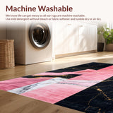 Ultra Soft Area Rug, Non Slip, Stain Resistant, Washable Area Rugs for Living Room, Bedroom, Minimalist Pink and Charcoal Contrast(Pink)