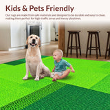 Ultra Soft Area Rug, Non Slip, Stain Resistant, Washable Area Rugs for Living Room, Bedroom, Serene Fluffy Circle Aesthetic(Green)