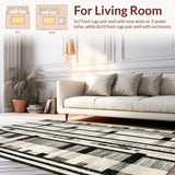 Ultra Soft Area Rug, Non Slip, Stain Resistant, Washable Area Rugs for Living Room, Bedroom, Contemporary Porch Stripe Rug with Sleek Lines and Eye-Catching Contrast Pattern(Gray)