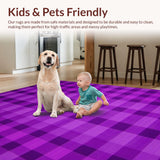Ultra Soft Area Rug, Non Slip, Stain Resistant, Washable Area Rugs for Living Room, Bedroom, Dynamic Colorful Phrase with Modern Aesthetic(Purple)