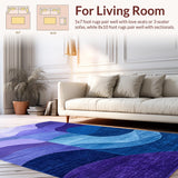 Ultra Soft Area Rug, Non Slip, Stain Resistant, Washable Area Rugs for Living Room, Bedroom, Vibrant Abstract Soft Touch(Purple)