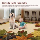 Ultra Soft Area Rug, Non Slip, Stain Resistant, Washable Area Rugs for Living Room, Bedroom, Cozy Lodge-Inspired Decor Piece(Beige)