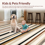 Ultra Soft Area Rug, Non Slip, Stain Resistant, Washable Area Rugs for Living Room, Bedroom, Contemporary Earth Tone Pattern(Beige)
