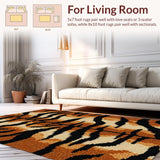Ultra Soft Area Rug, Non Slip, Stain Resistant, Washable Area Rugs for Living Room, Bedroom, Large Brown Animal Pattern Bedroom Accent Carpet(Brown)