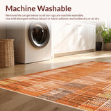 Ultra Soft Area Rug, Non Slip, Stain Resistant, Washable Area Rugs for Living Room, Bedroom, Lively Textured Warmth Elements(Orange)